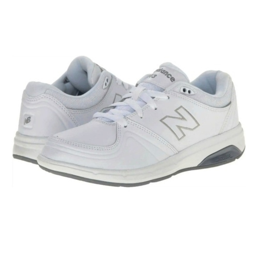 NEW BALANCE 813 White Leather Sneaker Women Sz 12.5 Walking Shoes Comfy ROLLBAR